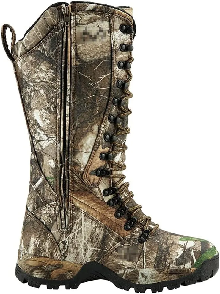 Men's Hunting Boot, Insulated 600D Durable Shoes, Nylon Anti-Slip Breathable Side-Zip Camo Tactical Boot