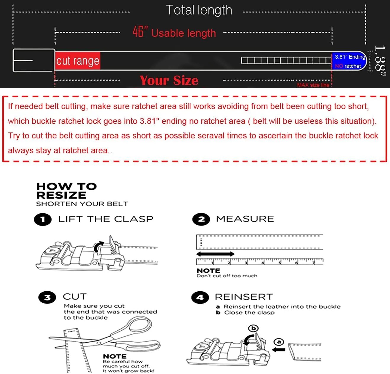 Men's leather Slide Ratchet Belt Casual with Automatic Buckle For Men Dress Pant Shirt Micro Adjustable