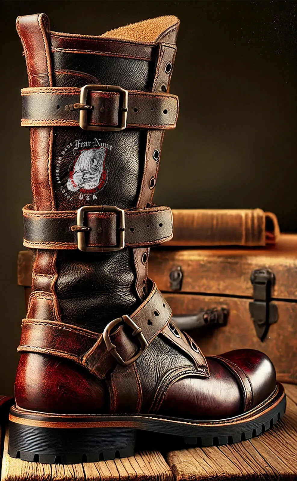 Men's "Bad-ASS" USA Hand Made Bear Leather Rider Boot
