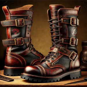 Men's "Bad-ASS" USA Hand Made Bear Leather Rider Boot