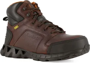 Men's Rb7605 Zigkick Work 6” Athletic Cushguard Carbon Toe Boot Dark Brown Safety