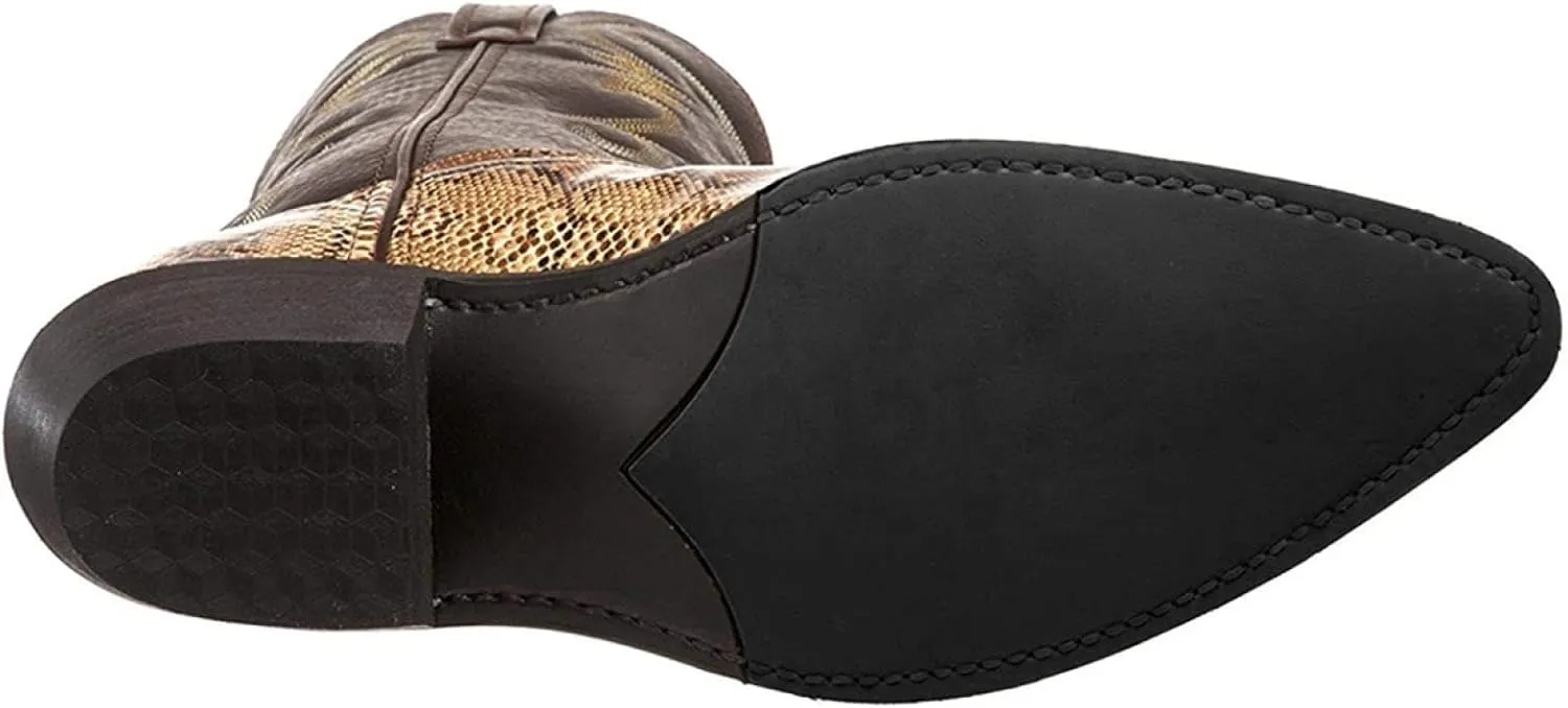 Men's Snake Skin Cowboy Boots, Square Toe, Distressed, Embroidered, Western, Snakeskin, Casual, All Seasons