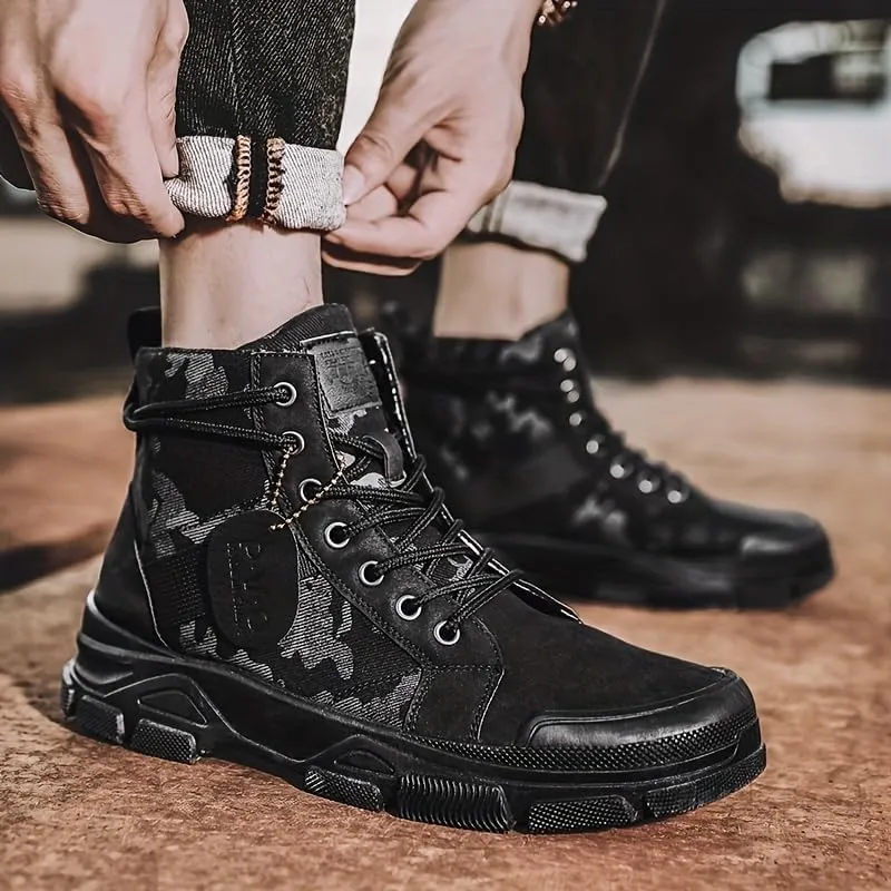 Men's Sneakers Tactical Camouflage High Top Boots for Men - Durable Outdoor Training and Hiking Shoes