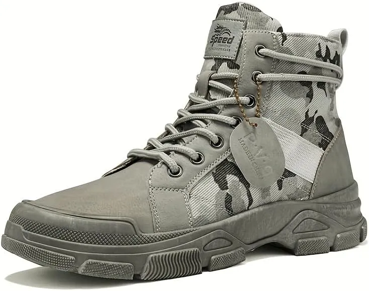 Men's Sneakers Tactical Camouflage High Top Boots for Men - Durable Outdoor Training and Hiking Shoes