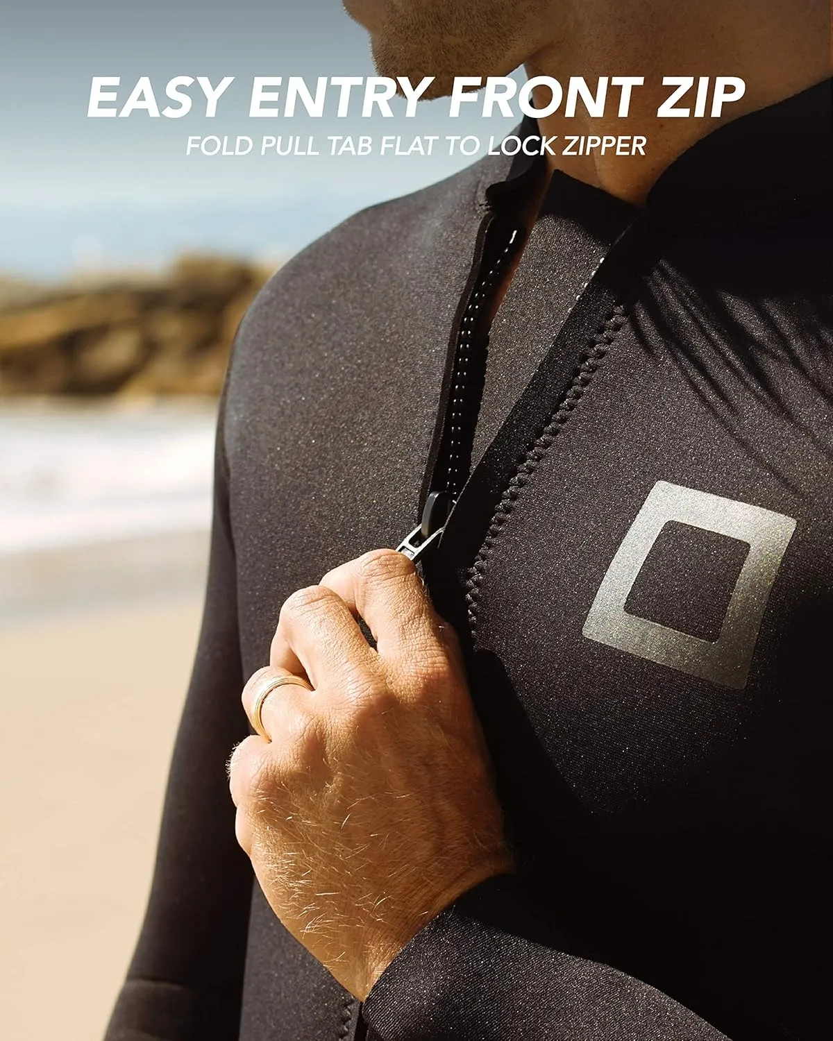 Men's Wetsuit Top Jacket 2mm or 3mm - Neoprene Long Sleeve for Warmth & Comfort, Extended Back Flap - Ideal for Surfing, Snorkeling & Watersports