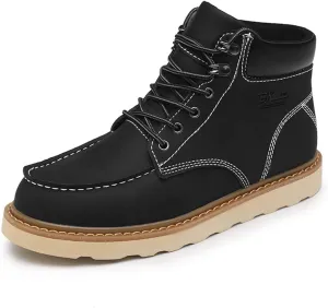 MENS Work Boot High-tops Slip Resistant Protective Leather Shoes Outdoor Sports Fluffing Warm Shoes In Winter Cotton-padded Shose.