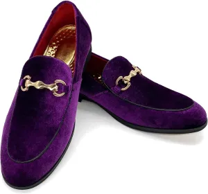 MHB Men's Multiple Colors Velvet Loafer Slip-on Tuxedo Dress Shoes Glitter Suede Smoking Slipper