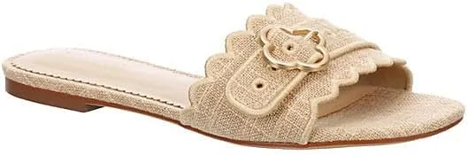 Michael By Michael Shannon Corali - Women's Open Square Toe One-Band Flat Slide Sandals