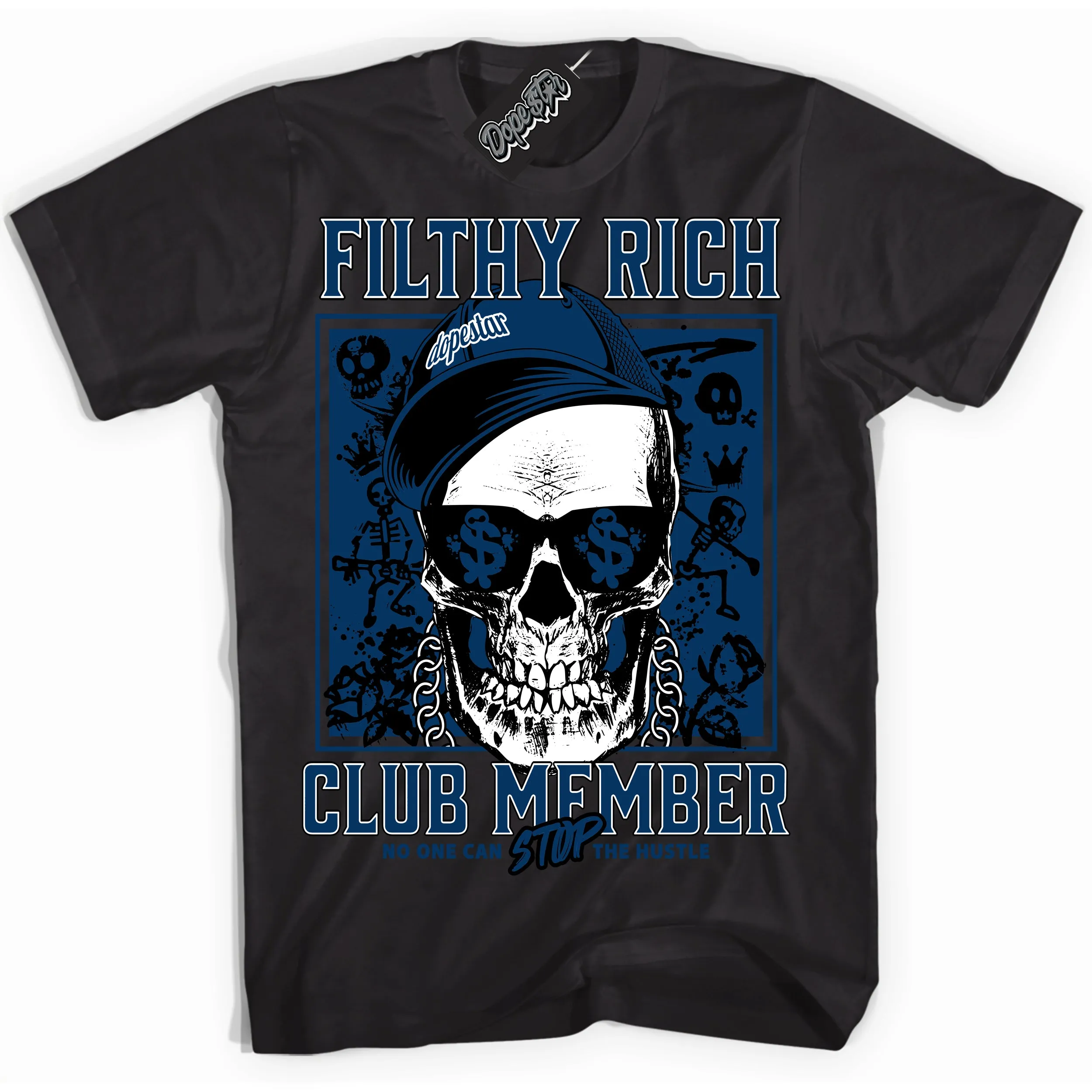 Midnight Navy 1s Sneaker Shirt Filthy Rich Graphic