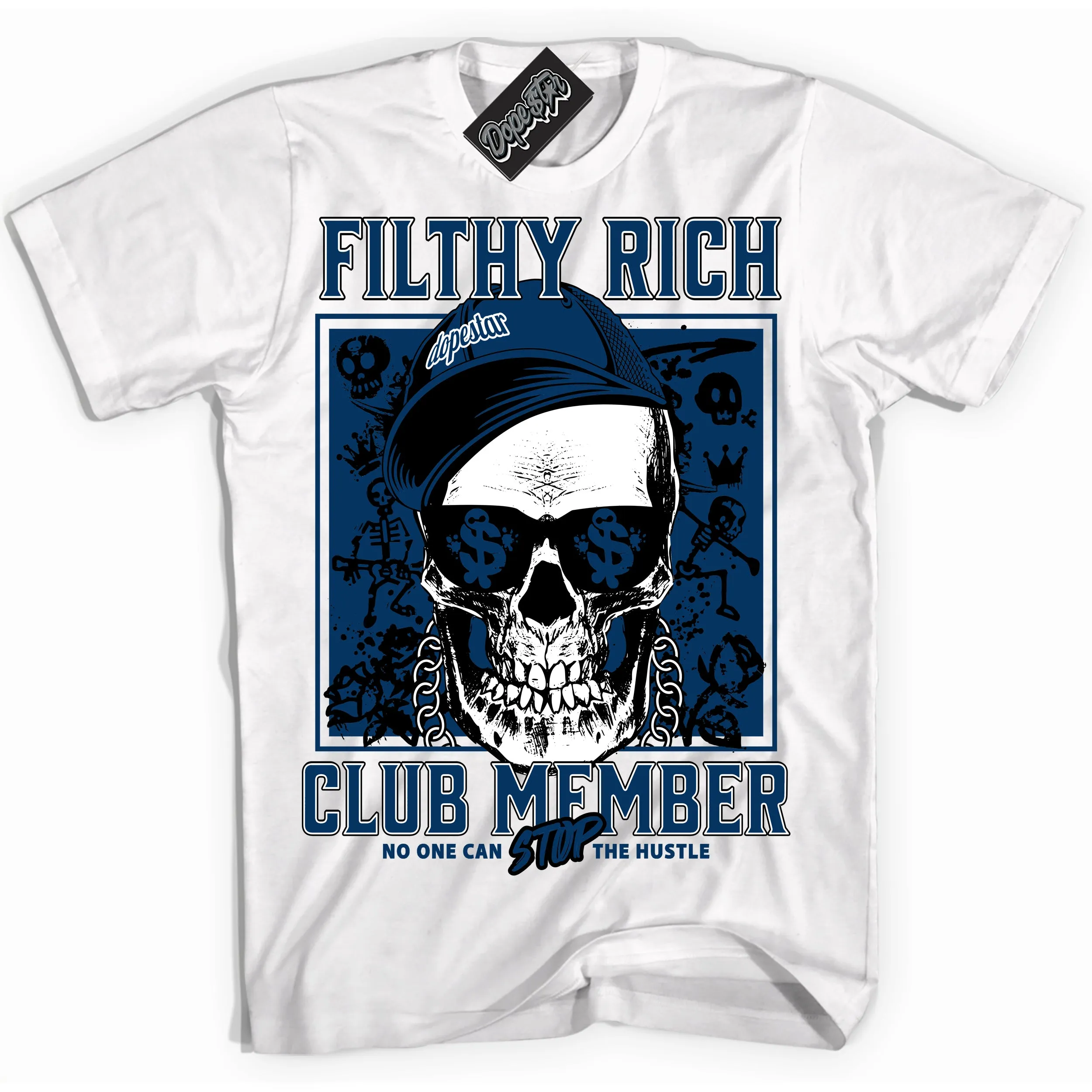 Midnight Navy 1s Sneaker Shirt Filthy Rich Graphic