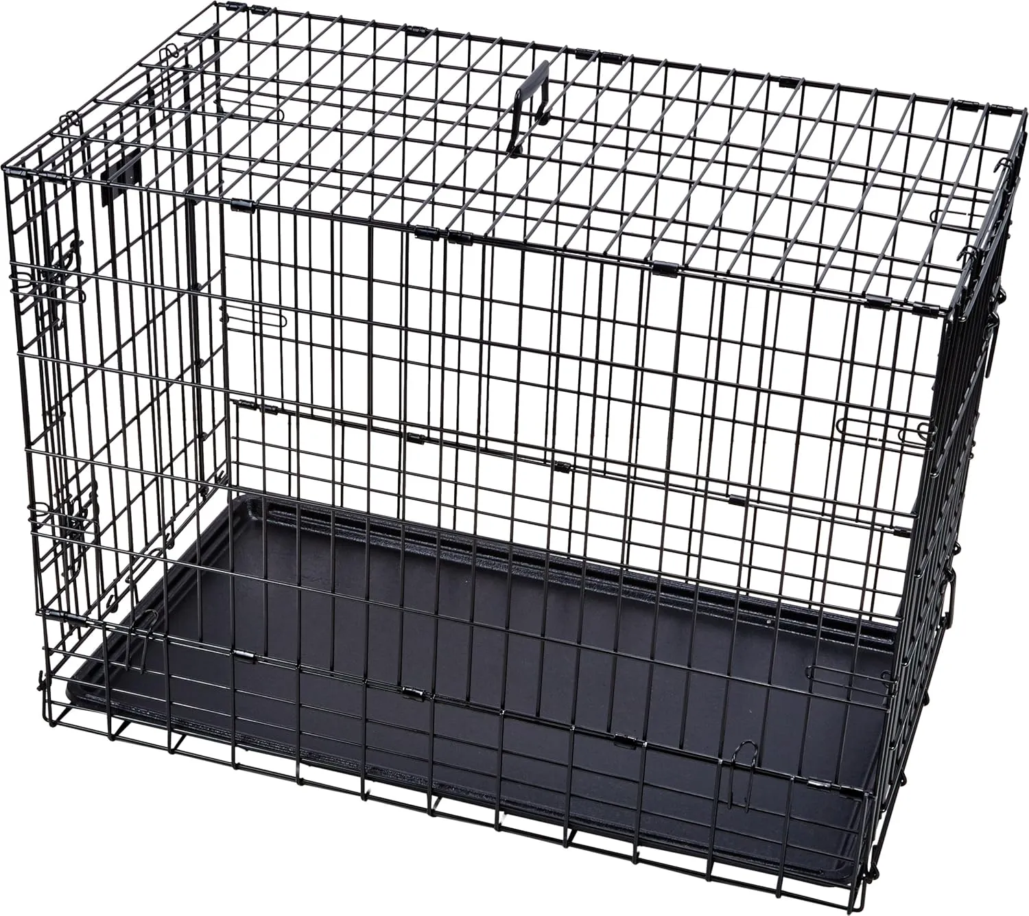 MidWest Homes for Pets Side-by-Side Double Door SUV Crate with Plastic Pan, 36-Inch by 21-Inch by 26-Inch