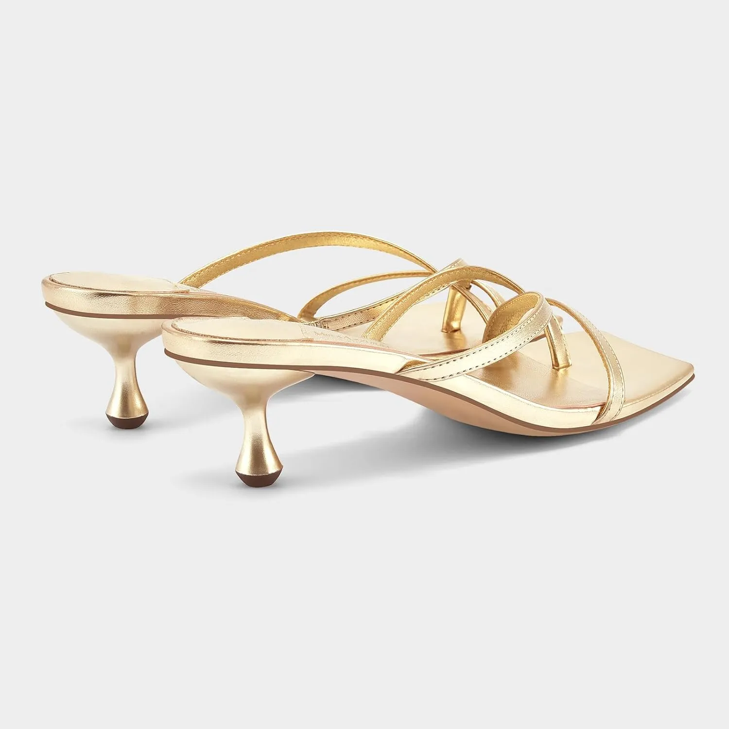 MIRAAZZURRA Flip Flop Kitten Heels Square Open Toe Thong Low Heels Strappy Slip On Slide Sandals Daily Party Shoes
