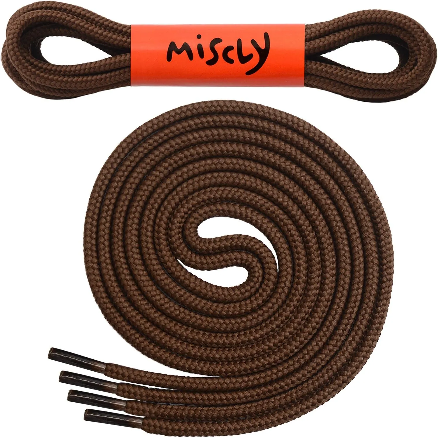 Miscly 3 Pairs Round Boot Laces Heavy Duty and Durable Shoelaces for Boots, Work Boots & Hiking Shoes