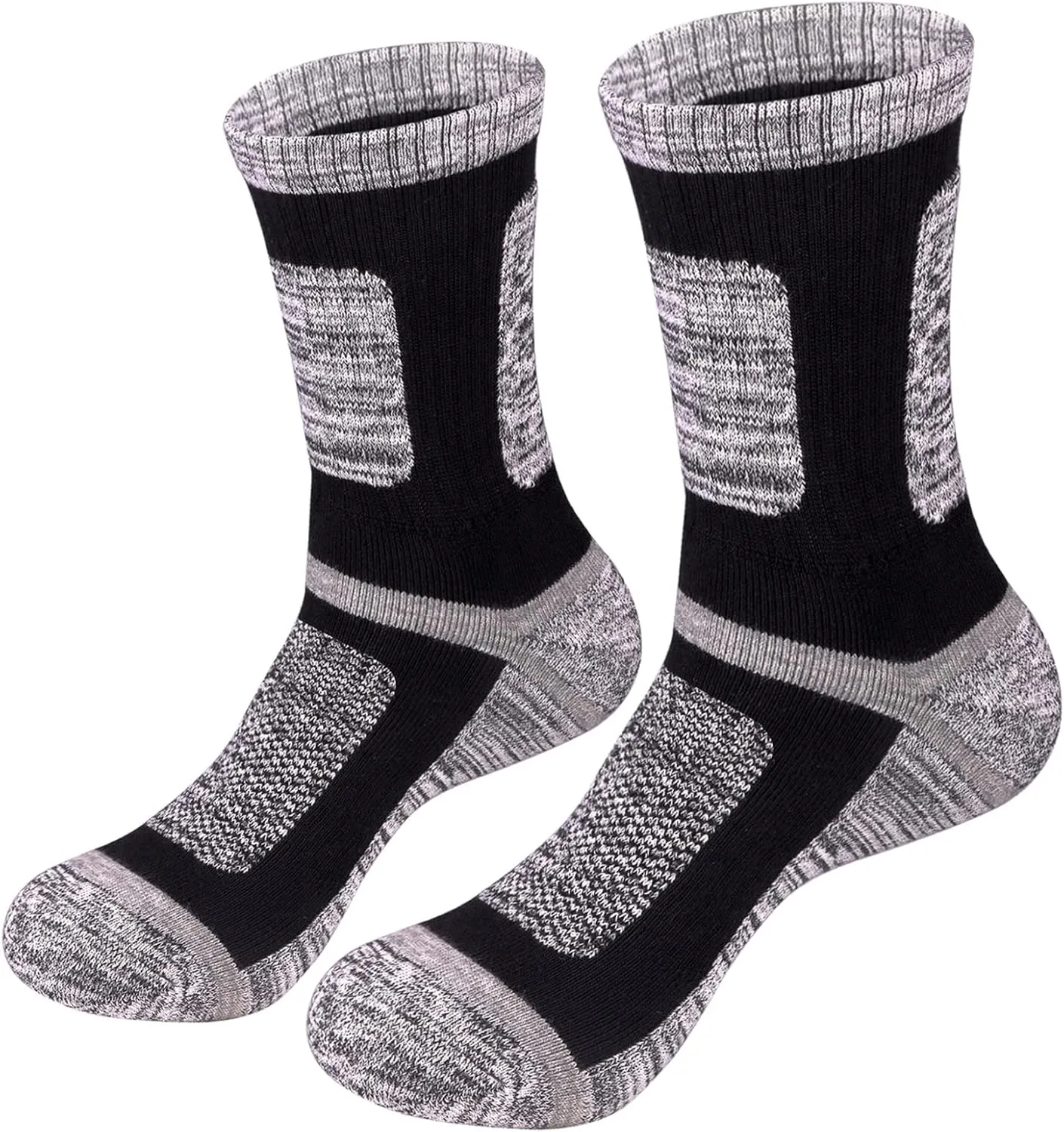 Moisture Wicking Casual Thick Cotton Socks Work Socks For Men, Anti-Odor Outdoor Hiking Athletic Cushioned Crew Socks