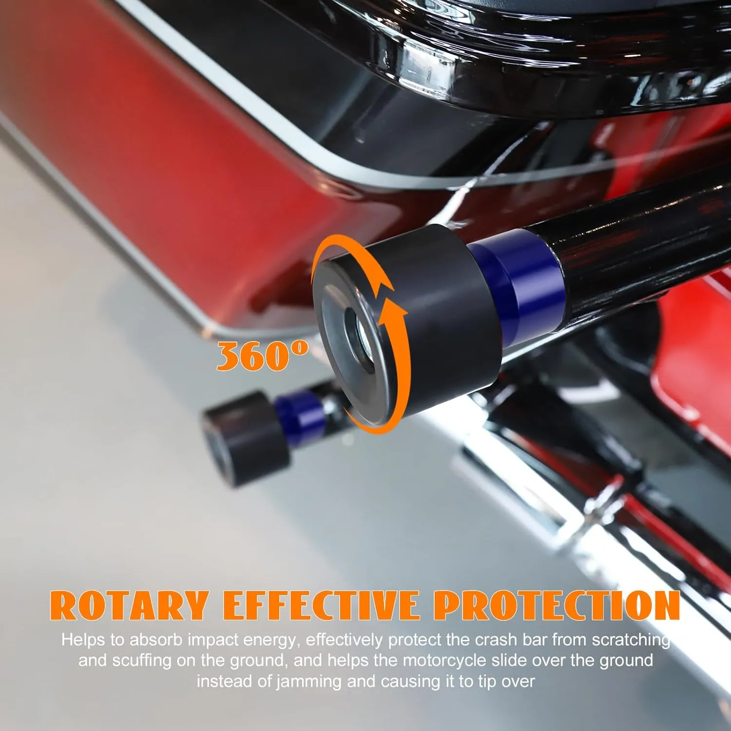 Motorcycle Frame Sliders Anti Crash Protector No Cut Falling Protection M12-1.75mm x 60mm Screw for Engine Guard Saddlebag Guard Flat Out Bar Anti-Collision