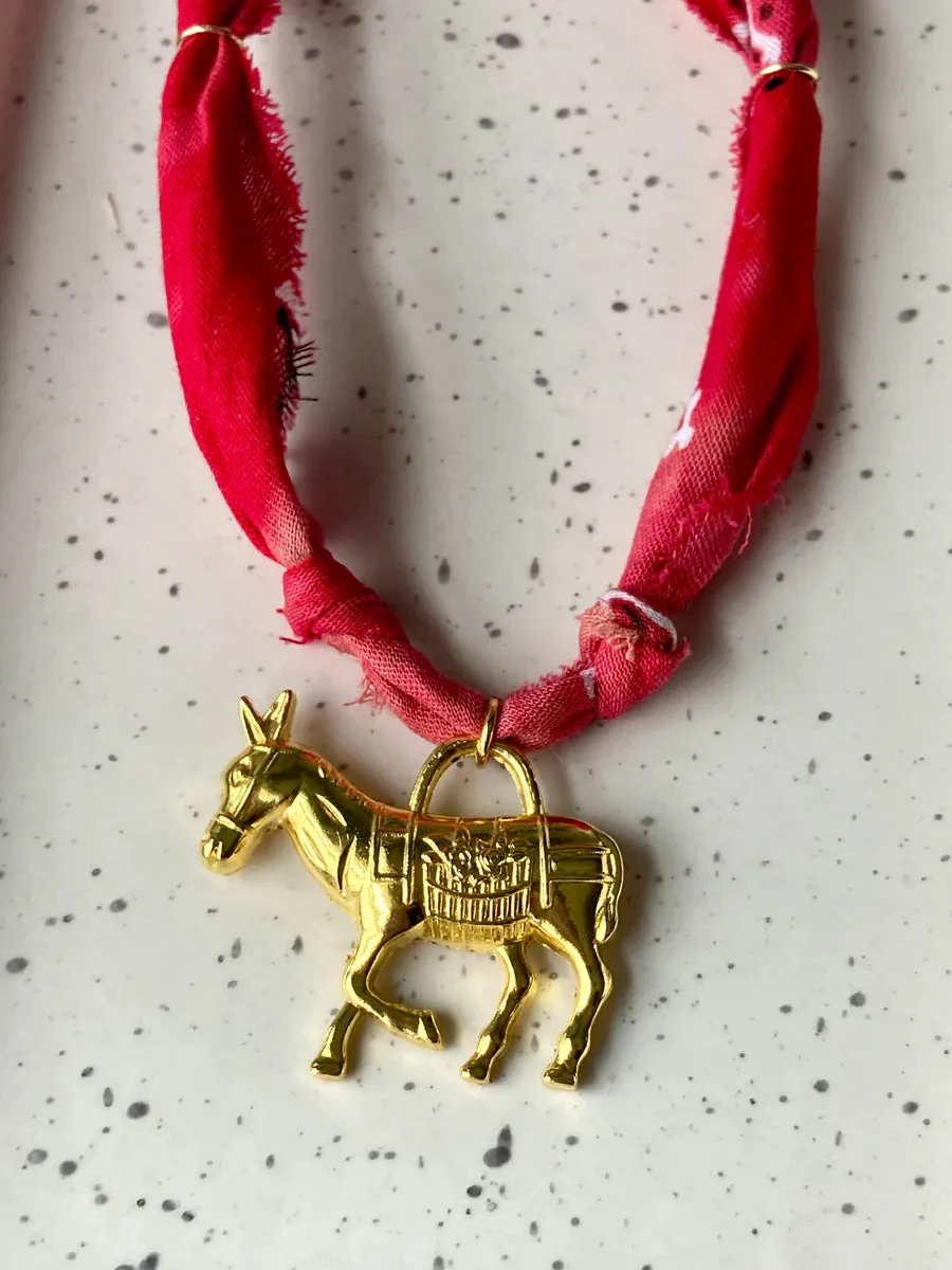 Mule Bandana Charmer Necklace by Larra Mirk Design