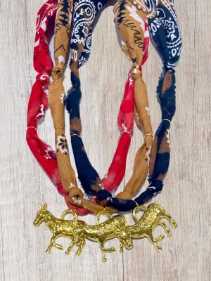 Mule Bandana Charmer Necklace by Larra Mirk Design