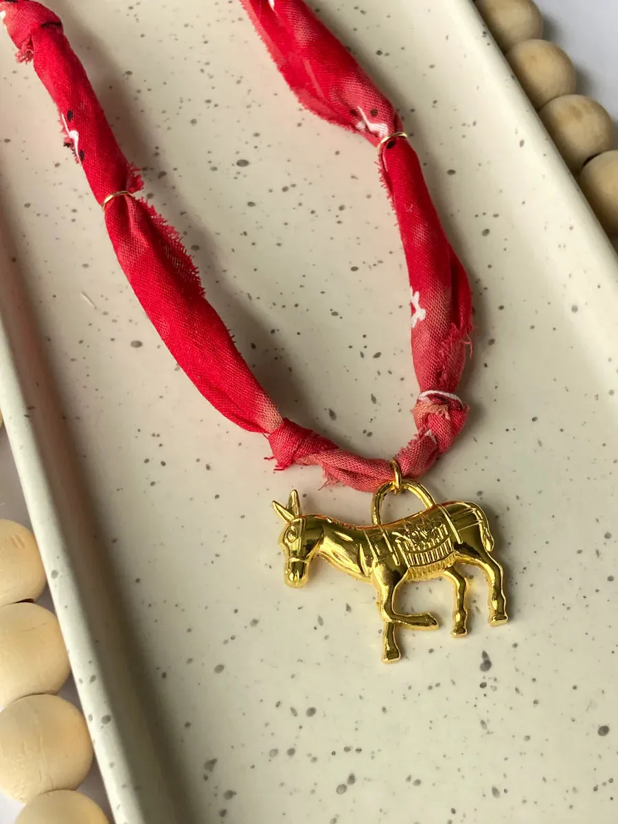 Mule Bandana Charmer Necklace by Larra Mirk Design