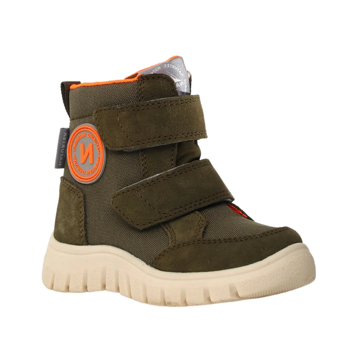 Naturino Boy's (Shoes 28-34) Geminae 3 VL Waterproof Military Green Suede/Fabric