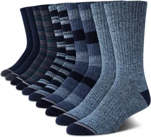 Nautica Mens Crew Socks - 10 Pack Breathable Moisture Wicking Cushioned Athletic Work and Dress Socks for Men (Sizes: 6-12.5)