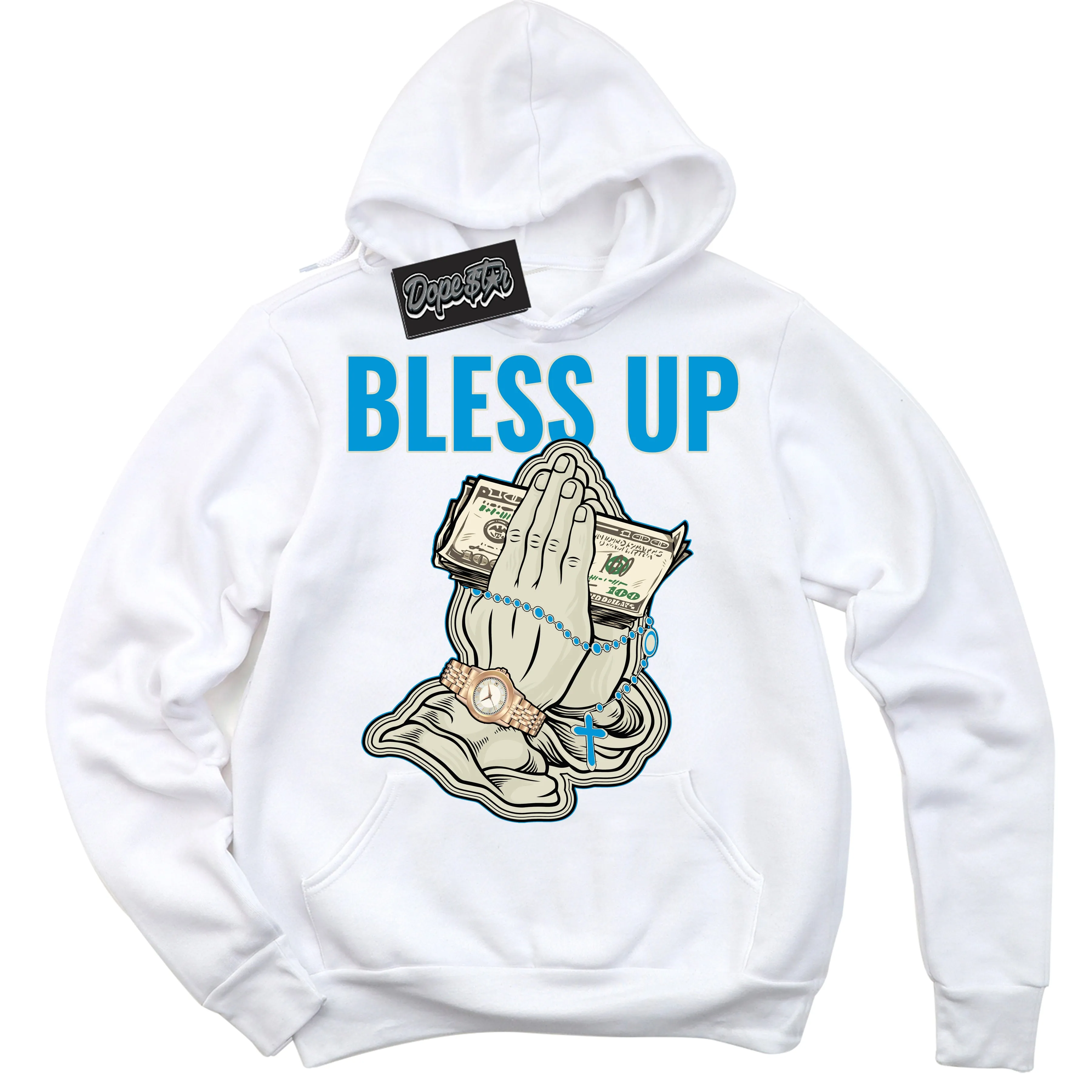 Next Nature Light Khaki Star Blue Dunk Sneaker Hoodie Bless Up Graphic