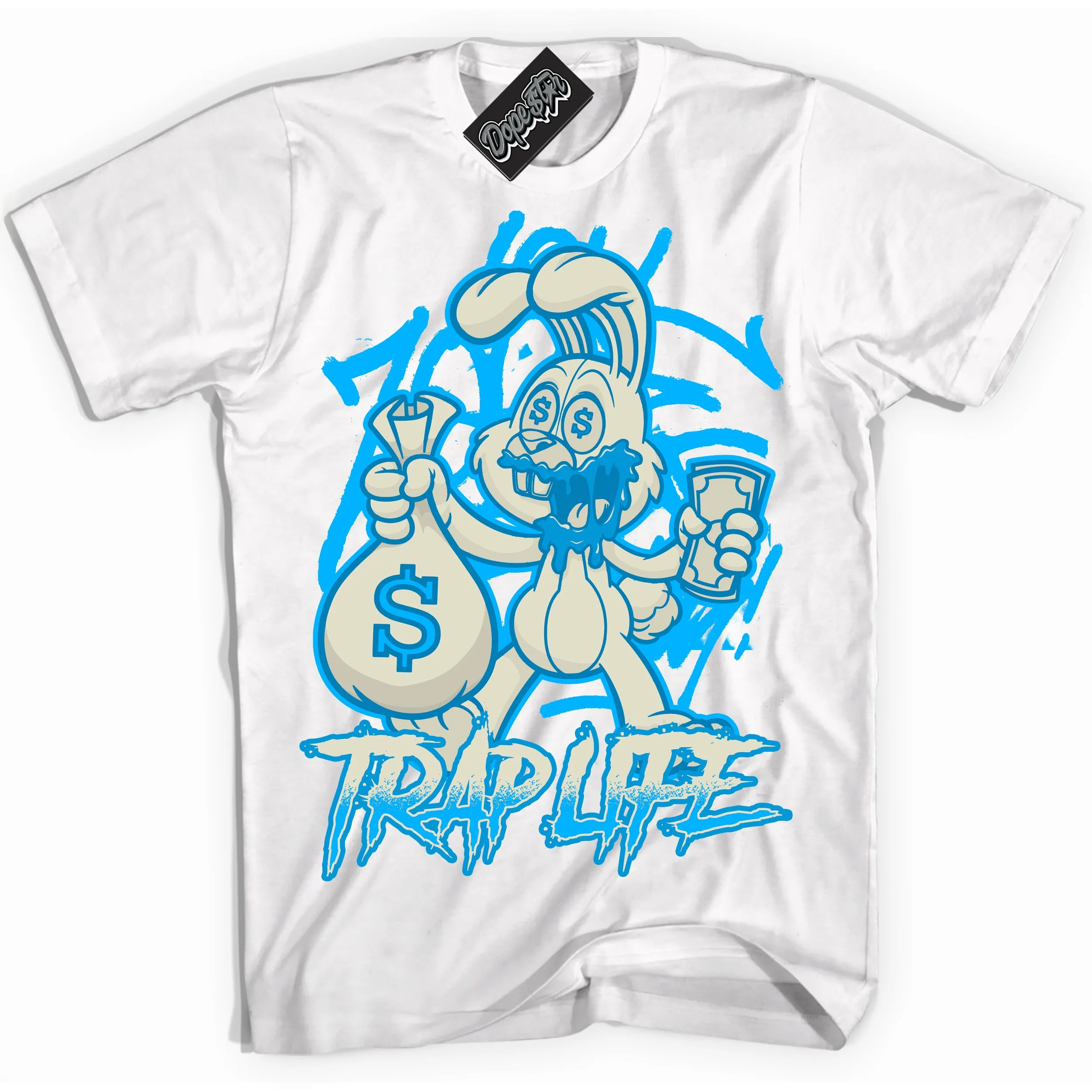 Next Nature Light Khaki Star Blue Dunk Sneaker Shirt Trap Rabbit Graphic