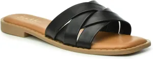Nicole Miller Rally Women's Sandals - Stylish & Lightweight Open Toe Sandals - Durable & Non-Slip Summer Beach Sandals - Super Soft Memory Foam Insole Slides - Cute Flat Slide Sandals for Women