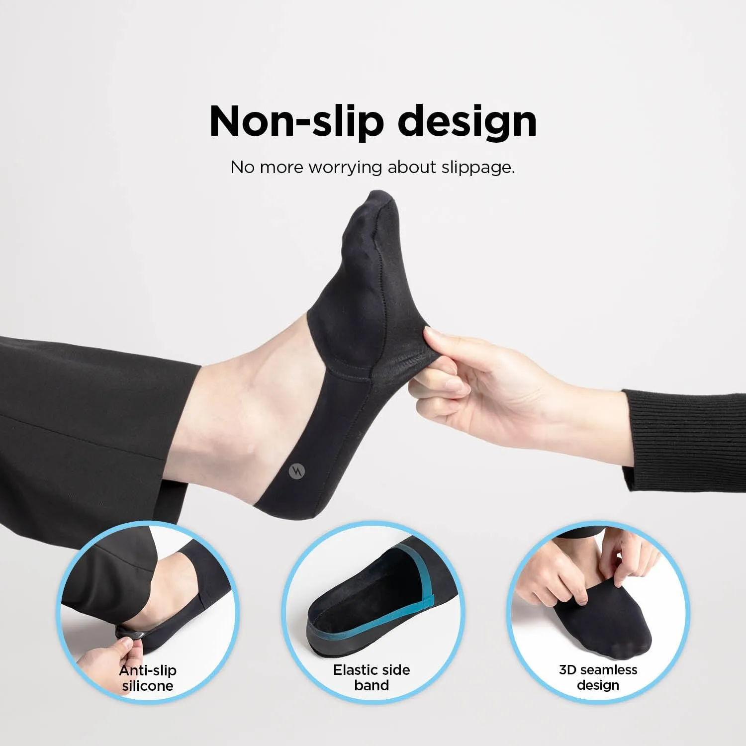 No Show Socks ZephyrAir 3 Pairs for Women and Men, light, Cold Sensation, Non Slip, Stretch, Invisible