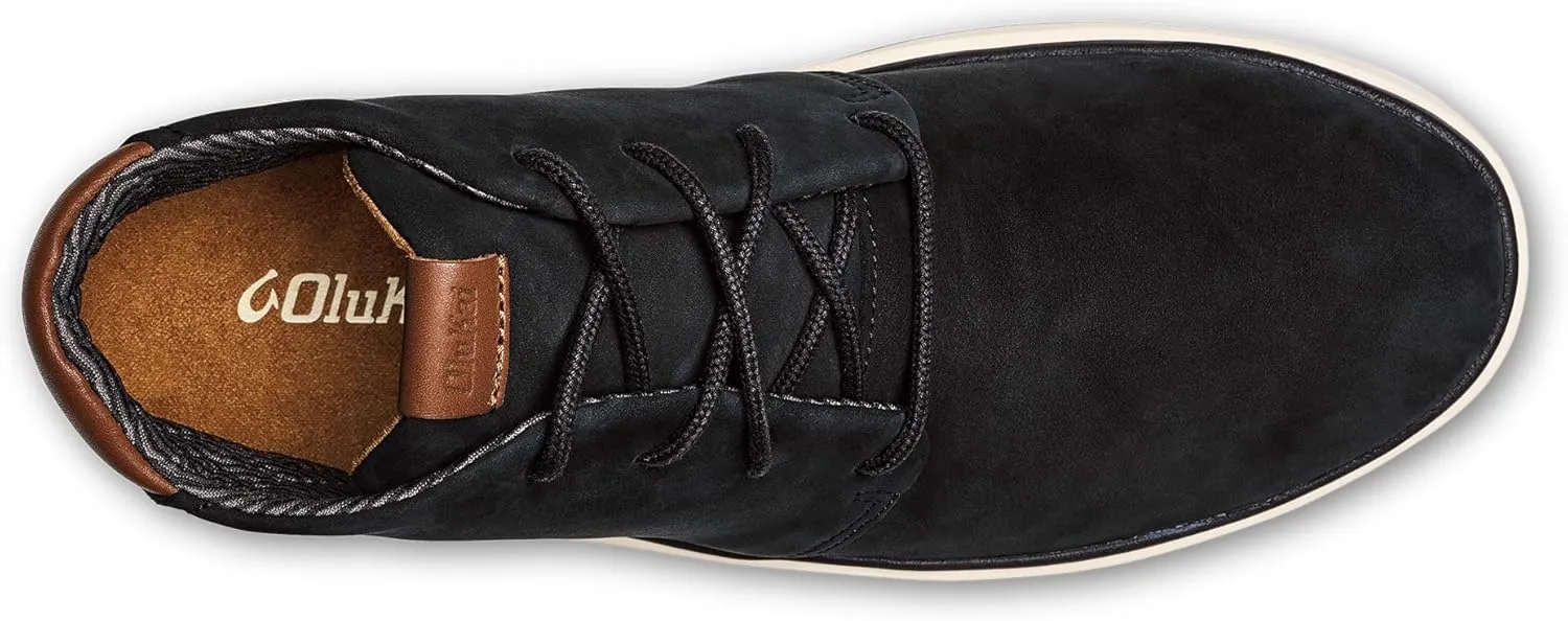 OLUKAI Papaku 'Ili Men's Boots, Durable Waterproof Leather, Cozy Quilted Lining, All-Day Underfoot Cushion