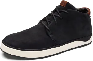 OLUKAI Papaku 'Ili Men's Boots, Durable Waterproof Leather, Cozy Quilted Lining, All-Day Underfoot Cushion