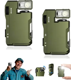 Orgonite G5 Rechargeable EDC Flashlight, 400 Lumens Portable Flat Mini Flashlights, 180° Rotation Magnetic Keychain Flashlight, Mini Portable Design for Outdoor, Emergency & Daily Carry (Green-2pcs)