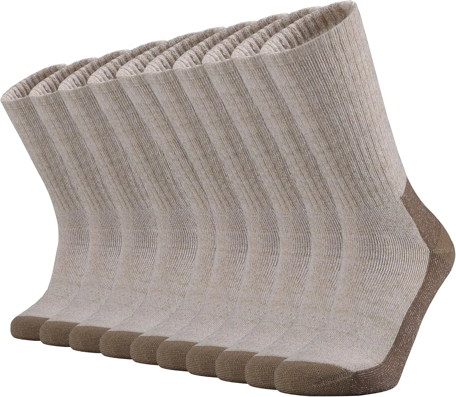 Ortis Men's Cotton Cushion Crew Socks Moisture Wicking Breathable Thick Warm Thermal for Athletic Heavy Duty Work Boot