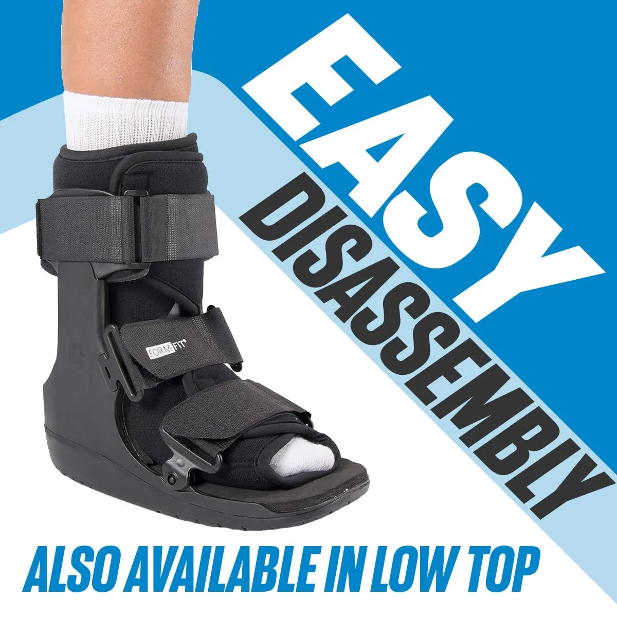 Ossur Formfit Walker Boot (Non-Air) - Medical Grade Immobilization for Strains, Sprains & Stable Fractures | Breathable Material (Low Top, Large)