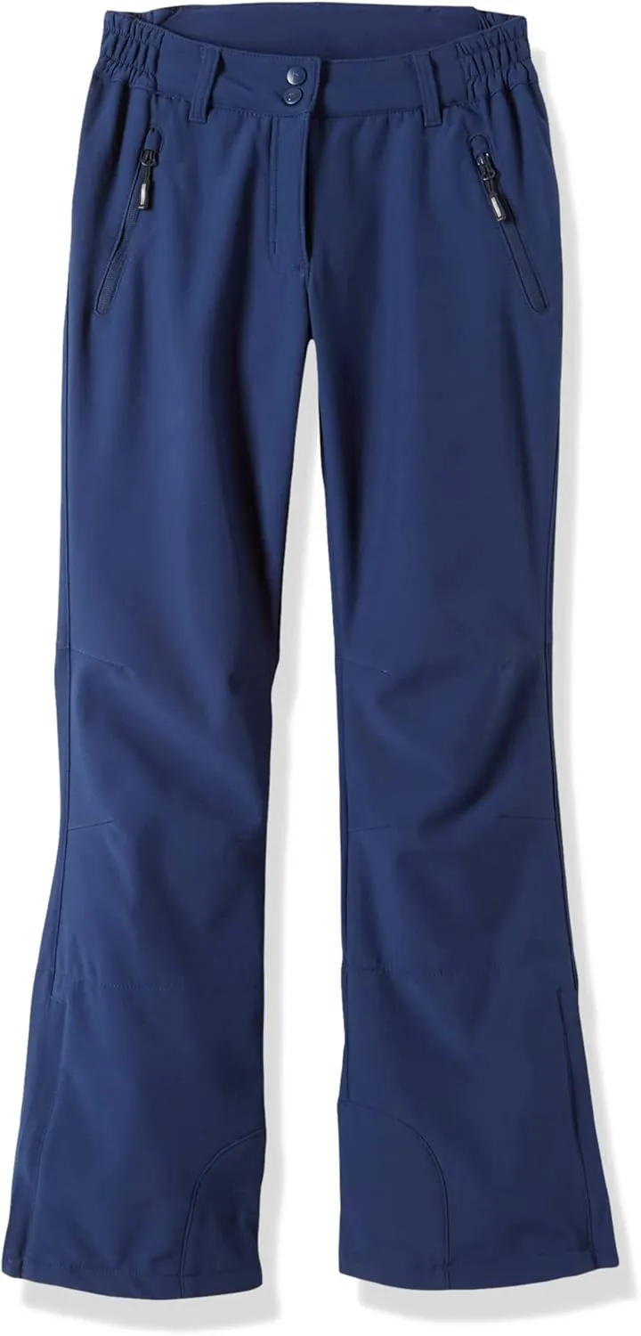 Outdoor Ventures Women's Snow Pants Waterproof Windproof Outdoor Fleece Lined Softshell Insulated Ski Pants with Boot Gaiters