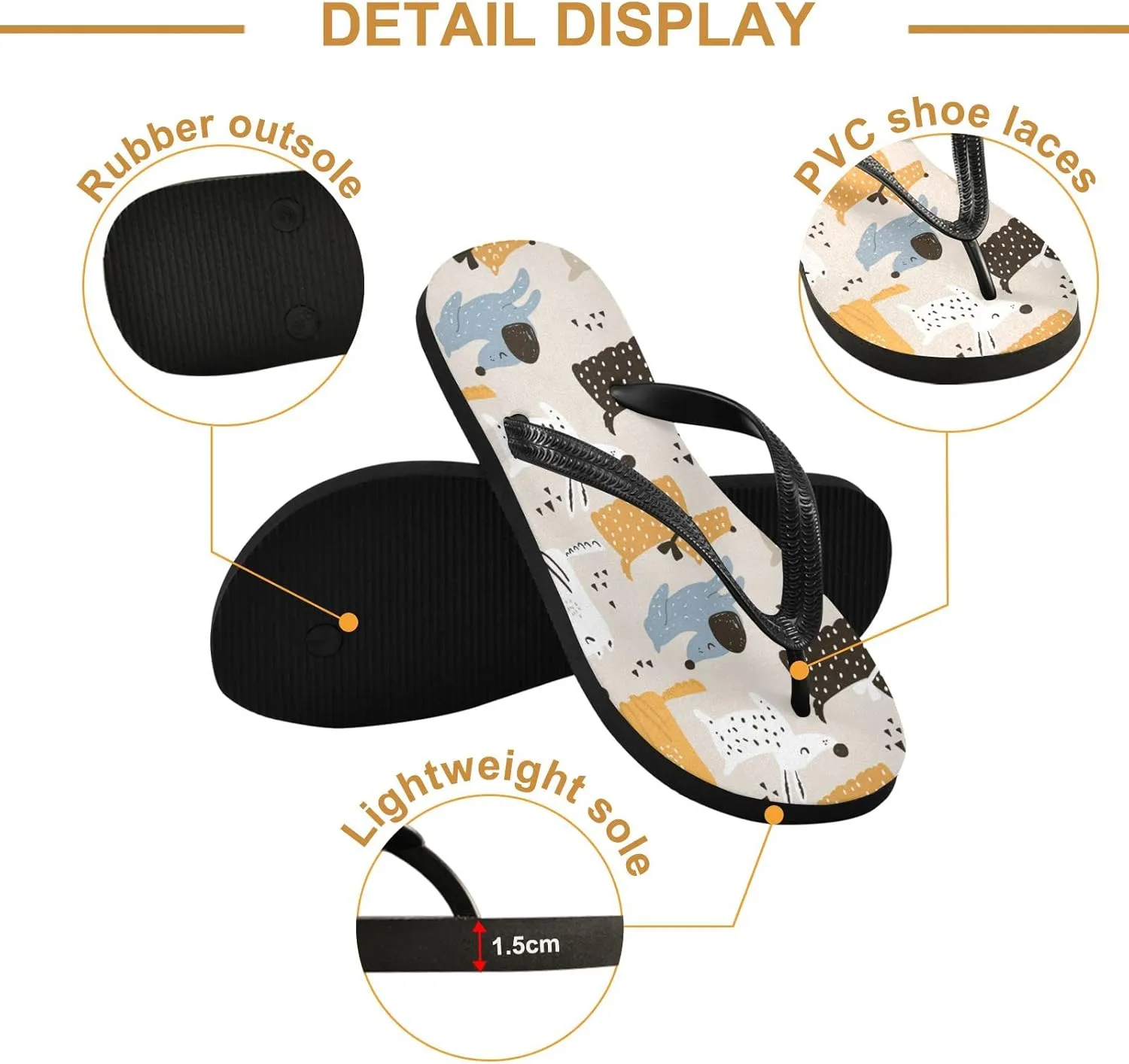 Oyihfvs Flip Flops Flip Sandal Home Slippers Hotel Spa Bedroom for Men Women XS-XXL