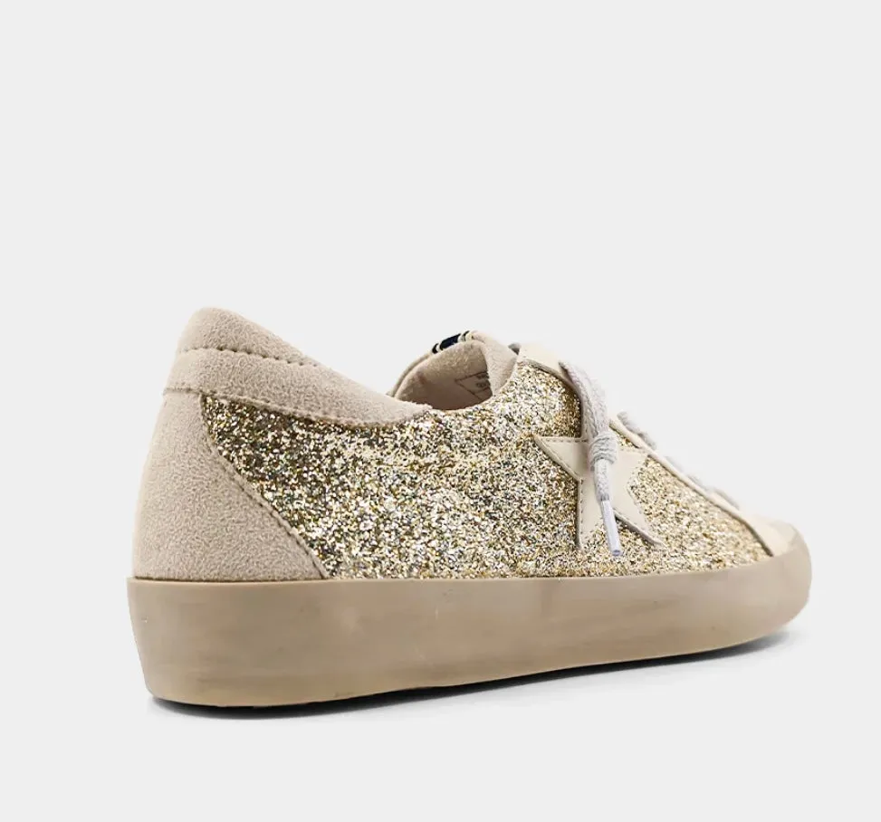 Paula Light Gold Glitter Sneaker