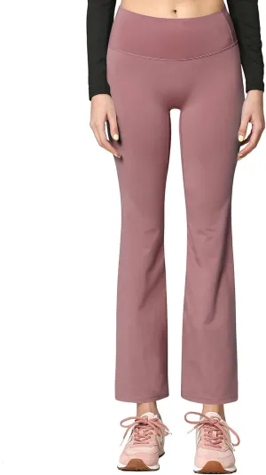 Peached Seamless Front & Side Leggings with Inner Pocket Ankle Boot Cut Yoga Pants