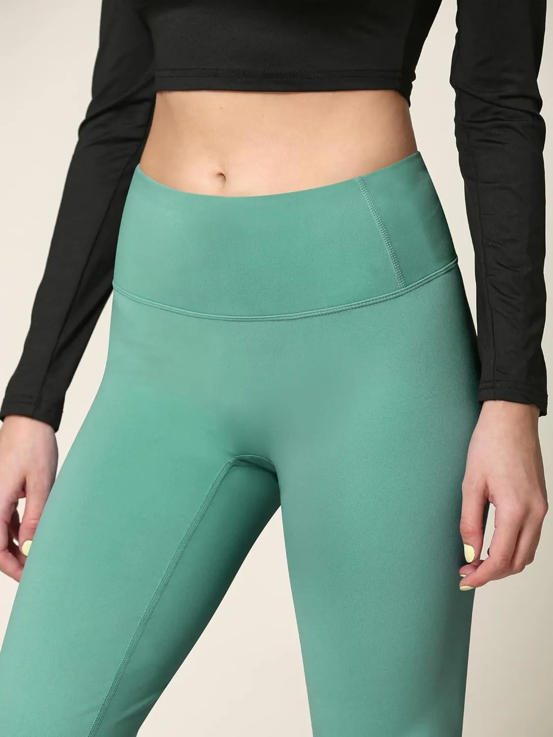 Peached Seamless Front & Side Leggings with Inner Pocket Ankle Boot Cut Yoga Pants