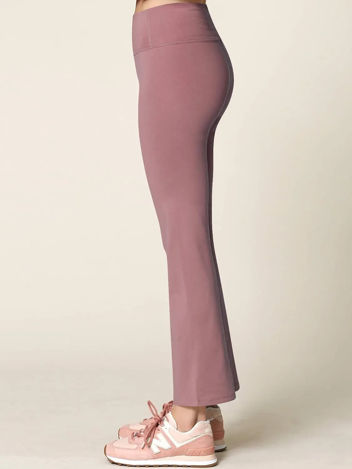 Peached Seamless Front & Side Leggings with Inner Pocket Ankle Boot Cut Yoga Pants