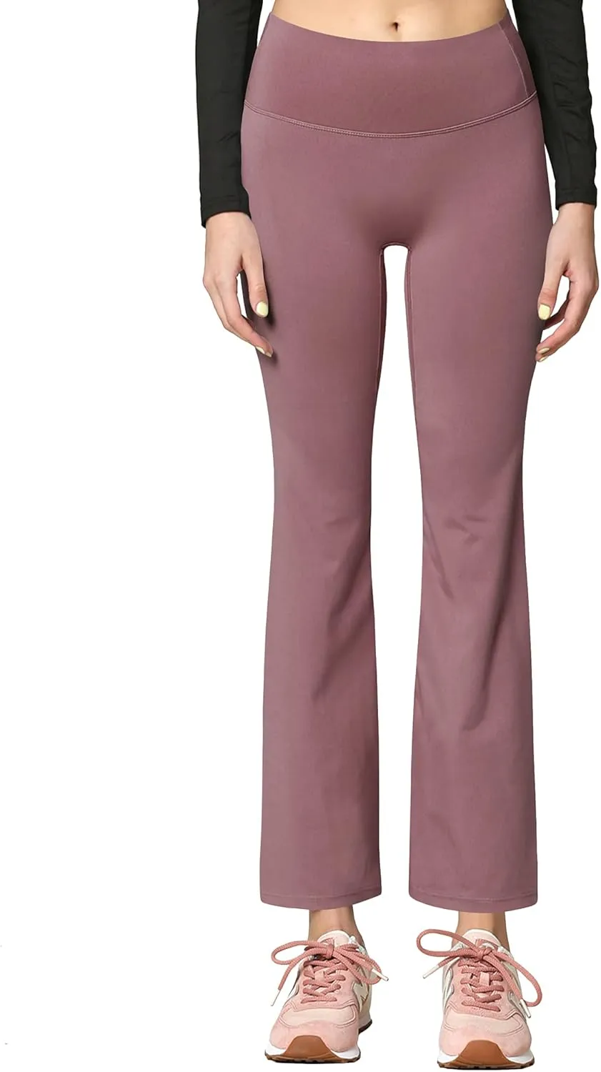 Peached Seamless Front & Side Leggings with Inner Pocket Ankle Boot Cut Yoga Pants