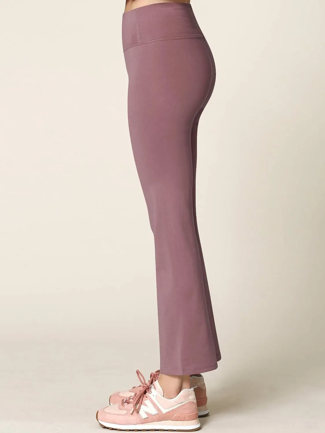 Peached Seamless Front & Side Leggings with Inner Pocket Ankle Boot Cut Yoga Pants