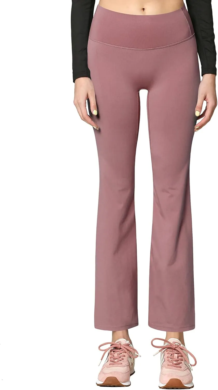 Peached Seamless Front & Side Leggings with Inner Pocket Ankle Boot Cut Yoga Pants