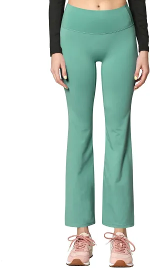 Peached Seamless Front & Side Leggings with Inner Pocket Ankle Boot Cut Yoga Pants