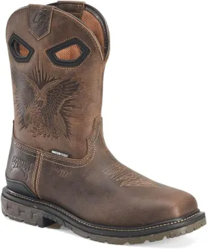 PHANTOM RIDER Composite Toe Waterproof Roper - Eagle Emb Men's Durable Leather Boot with Slip-Resistant Outsole Work Boot