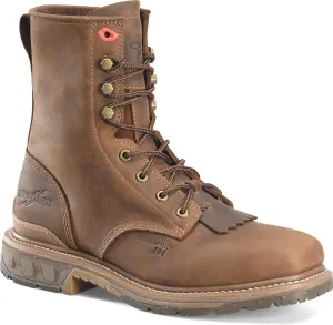 PHANTOM RIDER Men's Dailor 8” Wide Square Composite Toe Lacer Work Boots with Dual-Density Comfort Footbed & Oil- and Slip-Resistant Outsole, Brown - 11 D