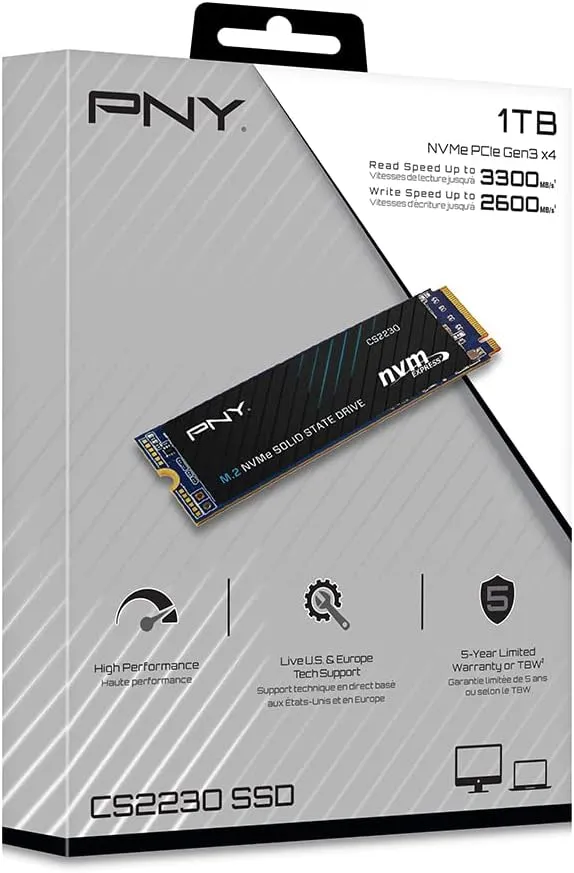 PNY CS2230 1TB M.2 NVMe Internal Solid State Drive (SSD) - M280CS2230-1TB-RB