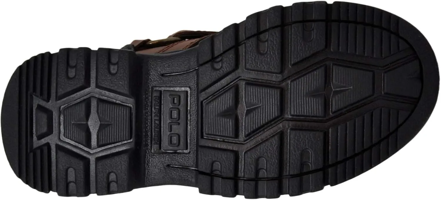 POLO RALPH LAUREN Boy's Conquered Hi Boot, Chocolate/Tan Leather Combat
