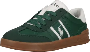 POLO RALPH LAUREN Heritage Court III T-Toe Junior DK Green/White M045 Sneaker, 4.5 US Unisex Big Kid