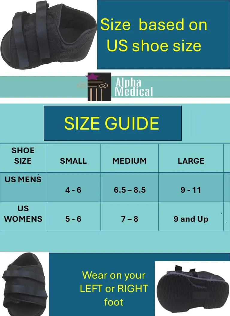 Post-Op Surgical Shoe w/Semi Rigid Sole - Orthopedic Foot Boot - Broken Toe - Foot Injuries - Stress Fractures - Walking Shoe after Surgery (Women's Large)