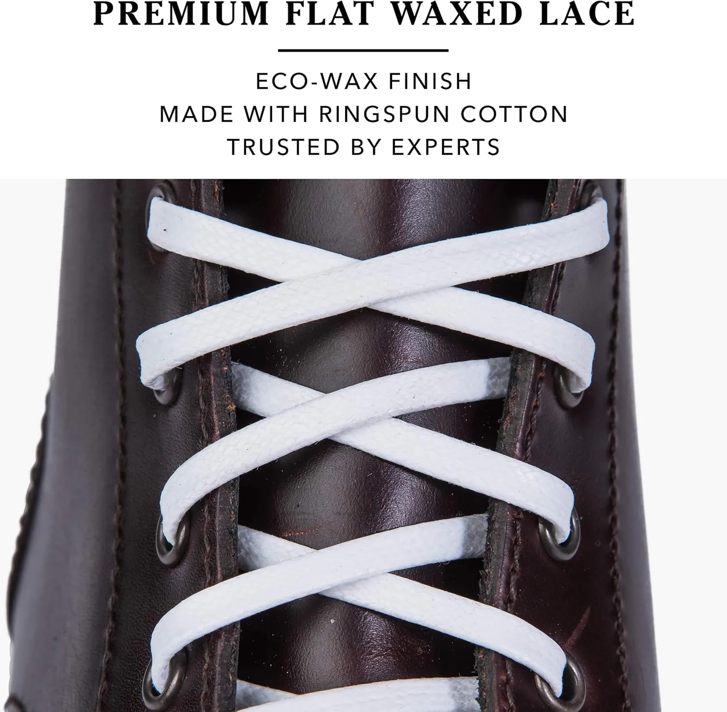 Premium Flat Waxed Cotton Boot Laces - Cobbler's Choice Shoe Laces - Durable and Beautiful!